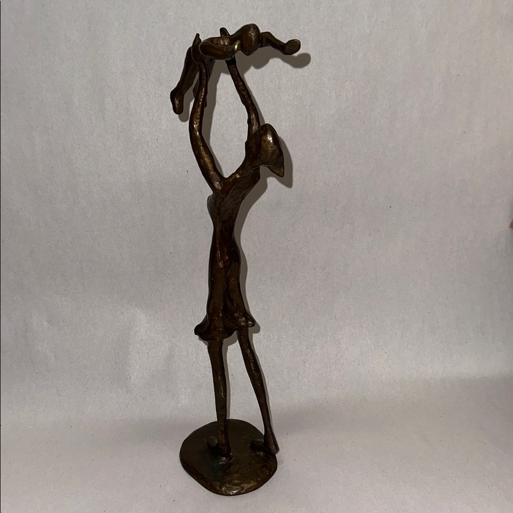 Bronze Sculpture Mother and Child 13” - Picture 4 of 10